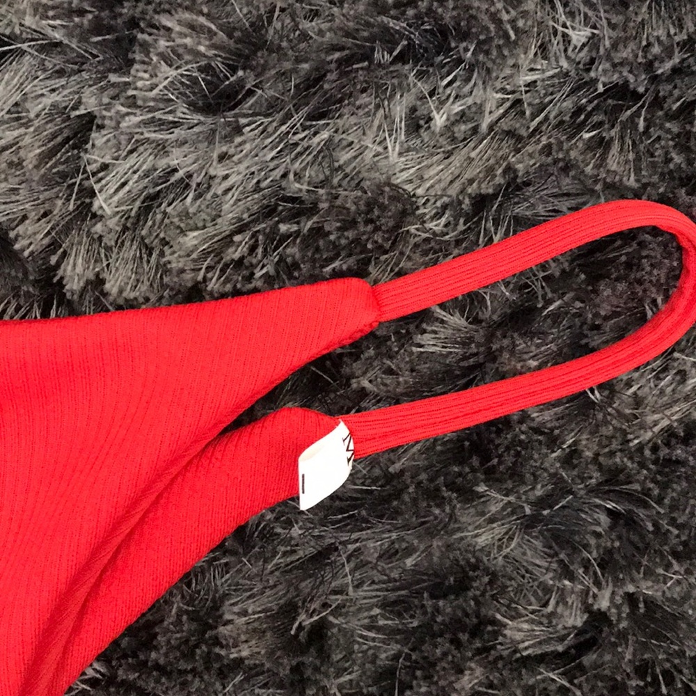Red Ribbed Bikini - Picture 3 of 4